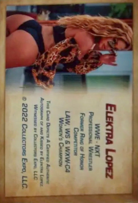 Elektra Lopez trading card PW Catalog