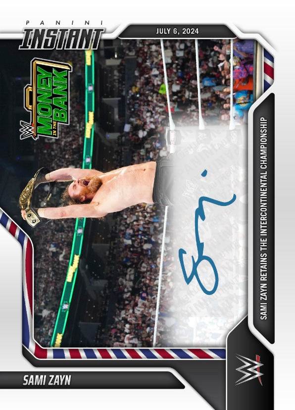 Sami Zayn – Sami Zayn Retains the Intercontinental Championship trading card PW Catalog