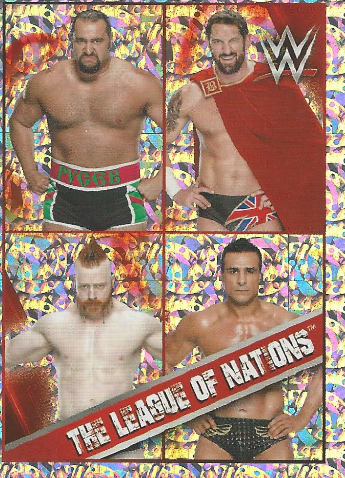WWE Topps Then Now Forever 2016 Stickers Foil League of Nations #160