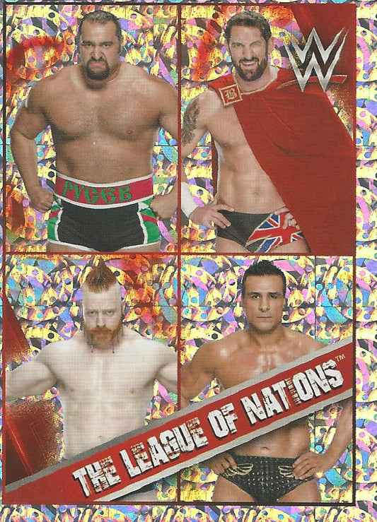 WWE Topps Then Now Forever 2016 Stickers Foil League of Nations #160