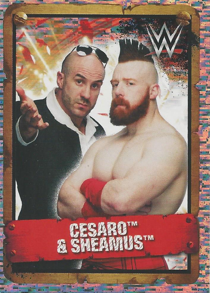 WWE Topps Stickers 2017 Cesaro and Sheamus Foil #160
