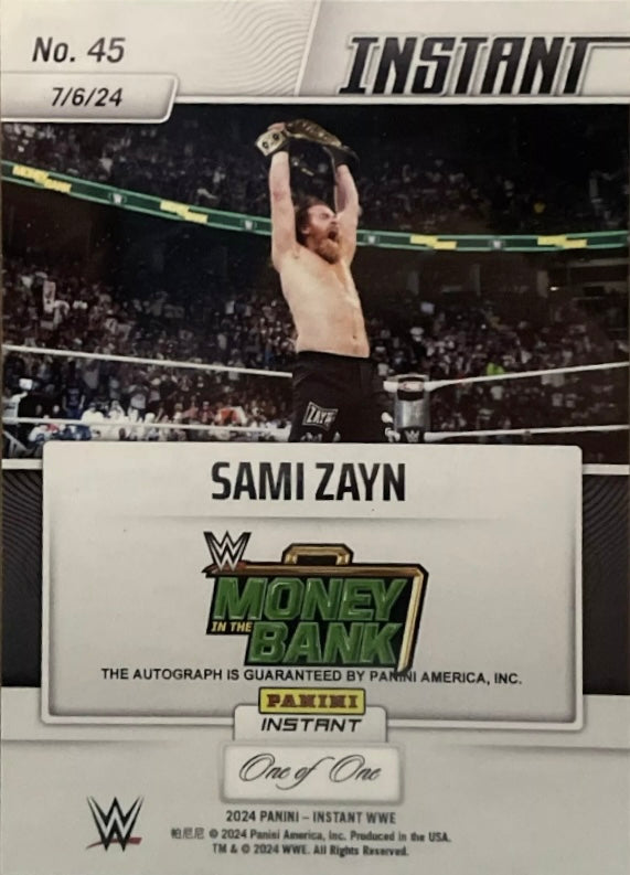 Sami Zayn – Sami Zayn Retains the Intercontinental Championship trading card PW Catalog