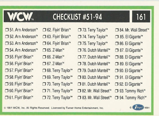 WCW Impel 1991 Checklist Part 1 #161
