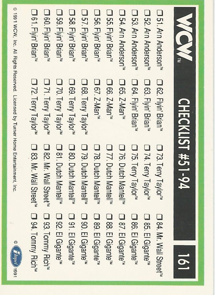 WCW Impel 1991 Checklist Part 1 #161