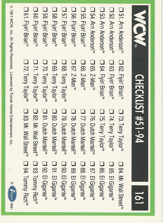 WCW Impel 1991 Checklist Part 1 #161