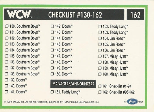 WCW Impel 1991 Checklist Part 2 #162