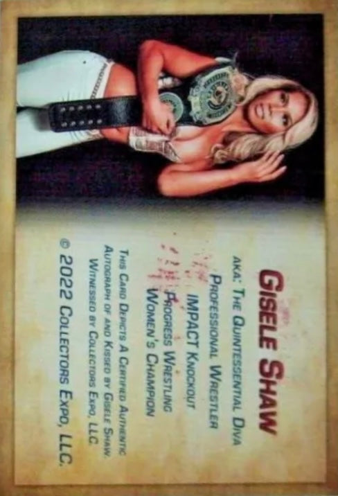 Gisele Shaw trading card PW Catalog