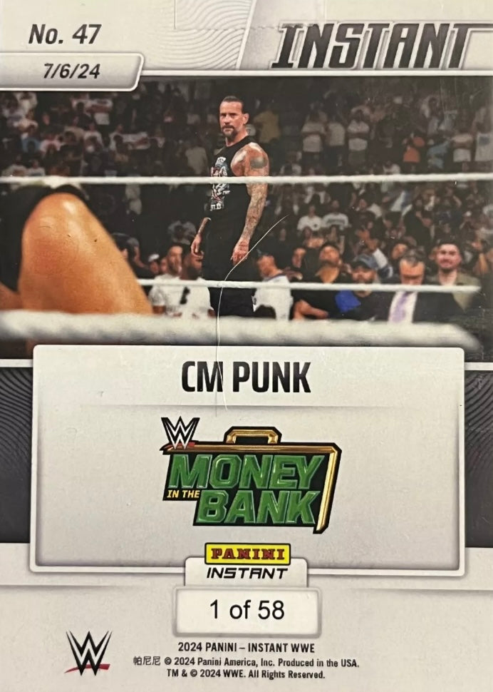 CM Punk – CM Punk Crashes the Party at Money in the Bank trading card PW Catalog
