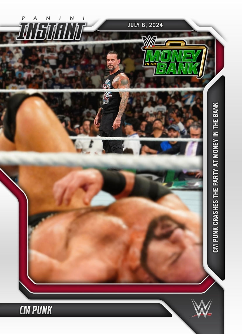 CM Punk – CM Punk Crashes the Party at Money in the Bank trading card PW Catalog