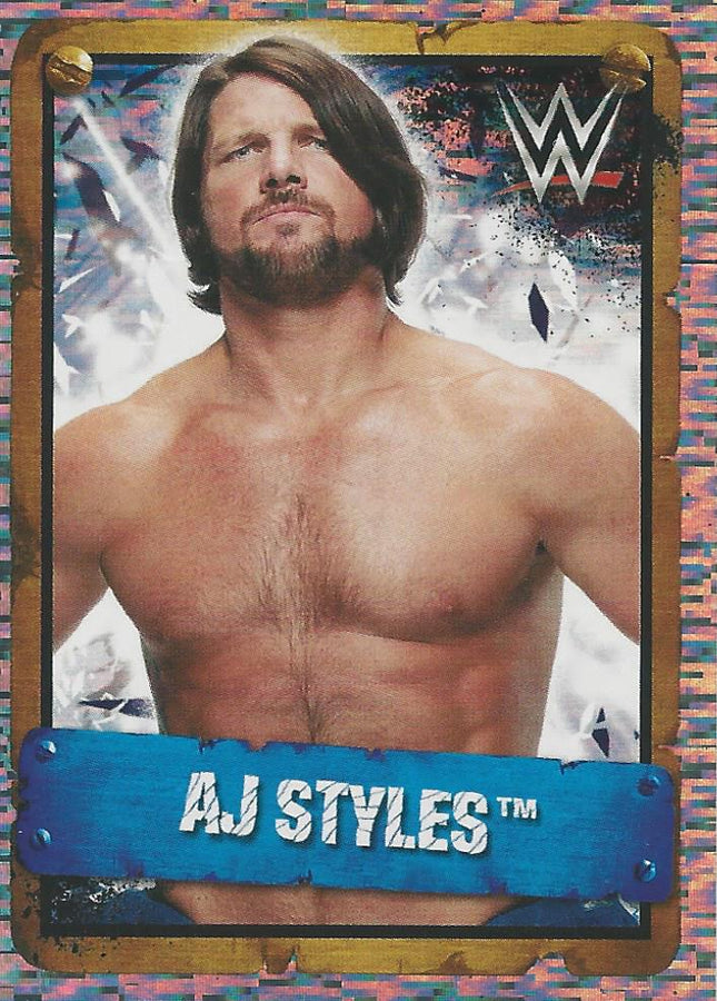 WWE Topps Stickers 2017 AJ Styles Foil #16