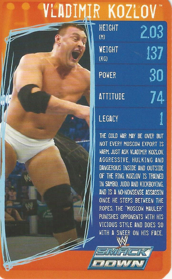 WWE Top Trumps Specials 2009 Vladimir Kozlov trading card PW Catalog