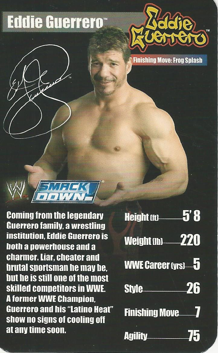 WWE Top Trumps Superstars 1 2005 Eddie Guerrero trading card PW Catalog