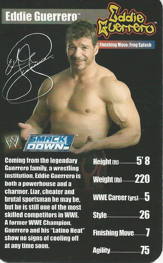 WWE Top Trumps Superstars 1 2005 Eddie Guerrero trading card PW Catalog