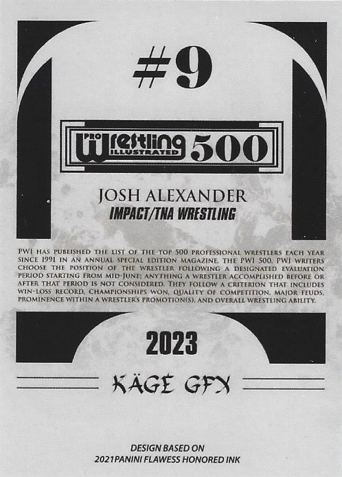 Josh Alexander trading card PW Catalog
