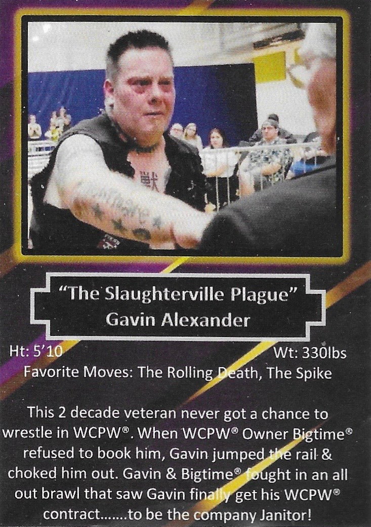 “The Slaughterville Plague” Gavin Alexander trading card PW Catalog