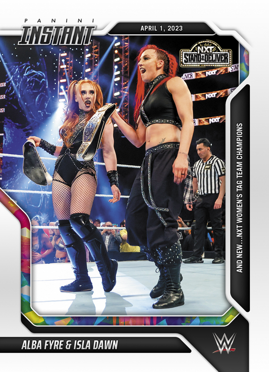 Alba Fyre & Isla Dawn – and NEW… NXT Women’s TAG Team Champions trading card PW Catalog
