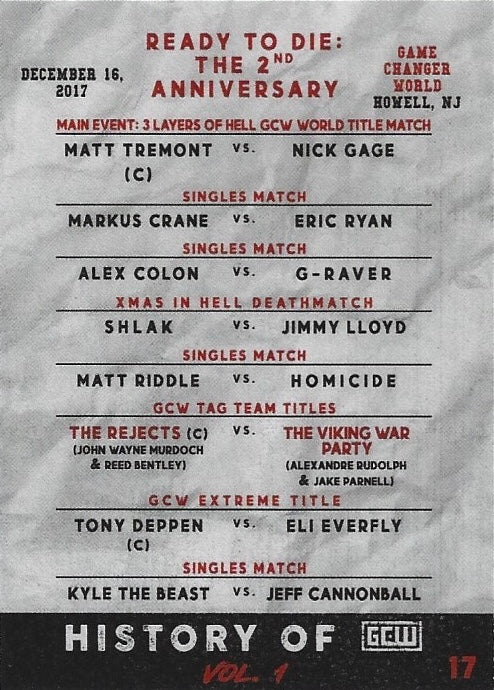 Ready to DIE: the 2nd Anniversary trading card PW Catalog