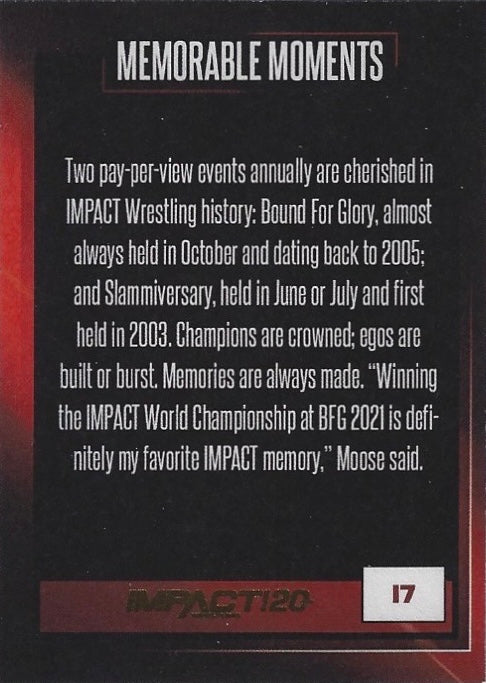 Memorable Moments trading card PW Catalog