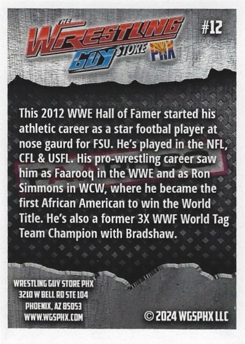 RON Simmons trading card PW Catalog