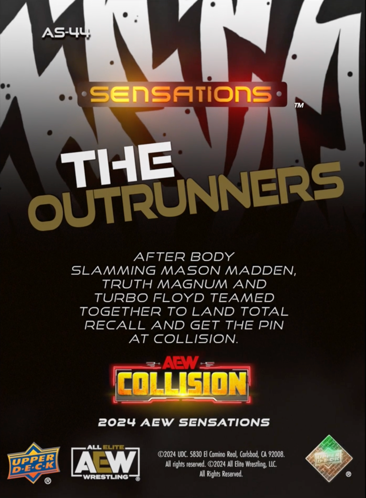10/26/24 – the Outrunners – the Outrunners Earn the Victory Over MXM Collection trading card PW Catalog