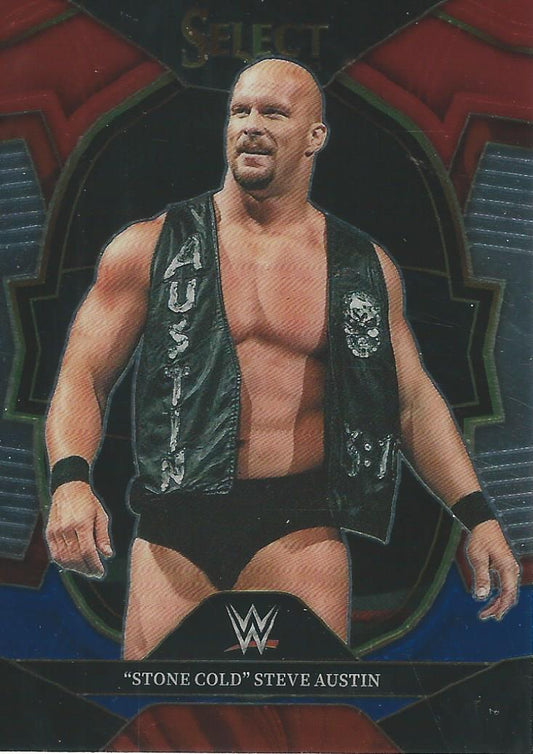 WWE Panini Select 2023 Red/Silver/Blue Stone Cold Steve Austin #37
