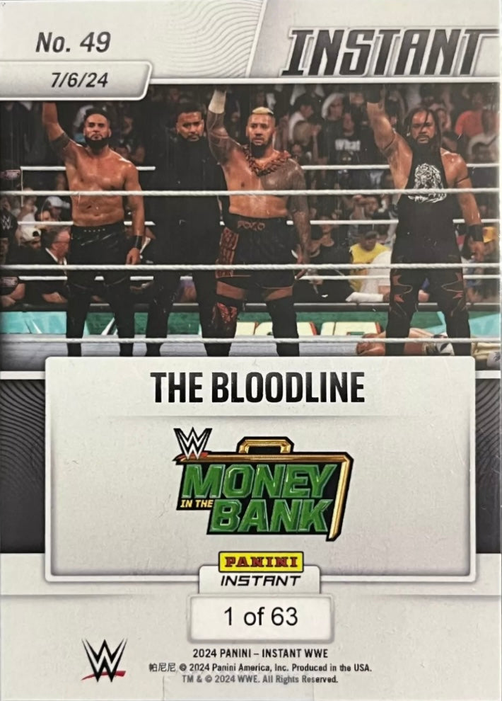 The Bloodline – the Bloodline Wins Six-Man TAG Team Match trading card PW Catalog