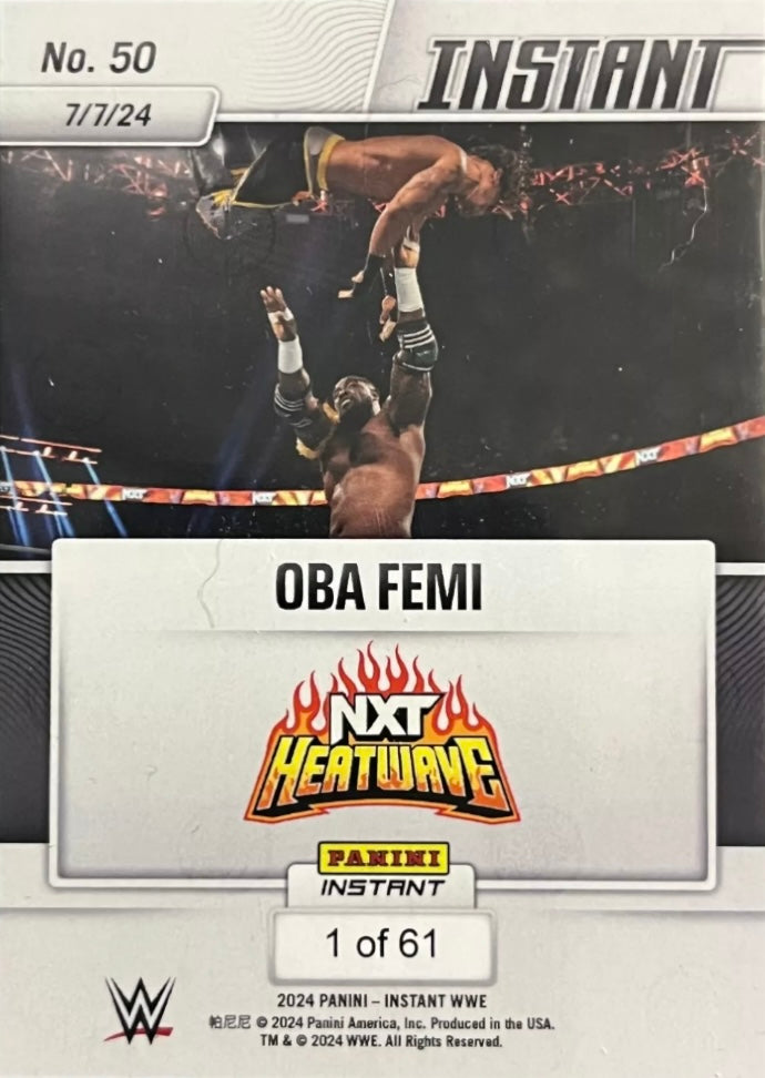 OBA Femi – OBA Femi Retains the NXT North American Championship trading card PW Catalog