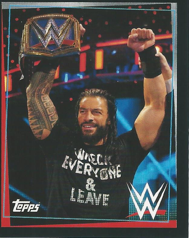 WWE Topps Road to Wrestlemania Stickers 2021 Roman Reigns #178