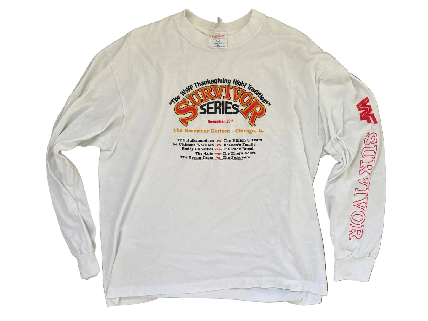 1989 WWF Survivor Series Long Sleeve T-Shirt Pwcatalog