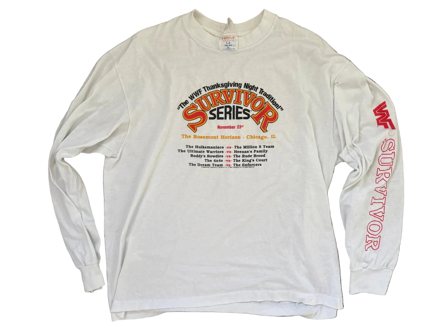 1989 WWF Survivor Series Long Sleeve T-Shirt Pwcatalog
