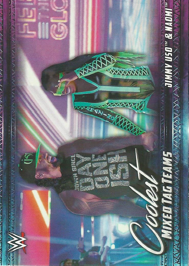 WWE Topps 2021 Jimmy Uso and Naomi MT-8 trading card PW Catalog