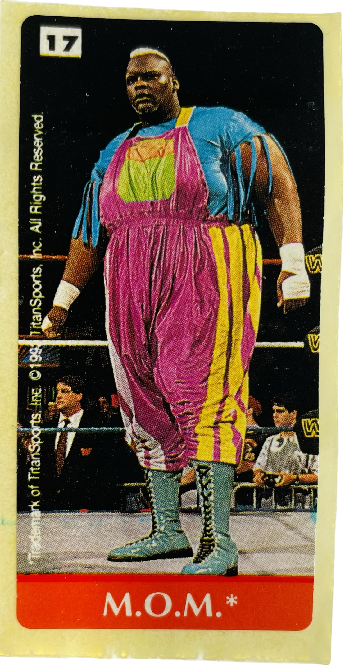WWF Dunkin Bubble Gum Stickers (1993) No. 17 Men on a Mission PW Catalog
