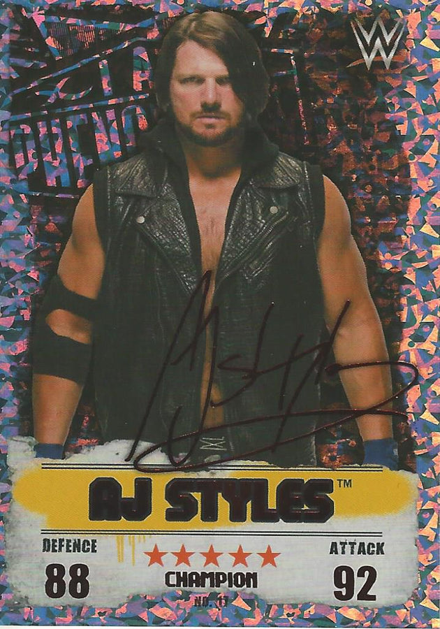 WWE Topps Slam Attax Takeover 2016 AJ Styles Red Champion #17