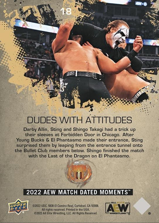 Dudes With Attitudes – Darby Allin, Sting and Shingo Takagi Earn a Victory Over the Bullet Club at Forbidden Door trading card PW Catalog