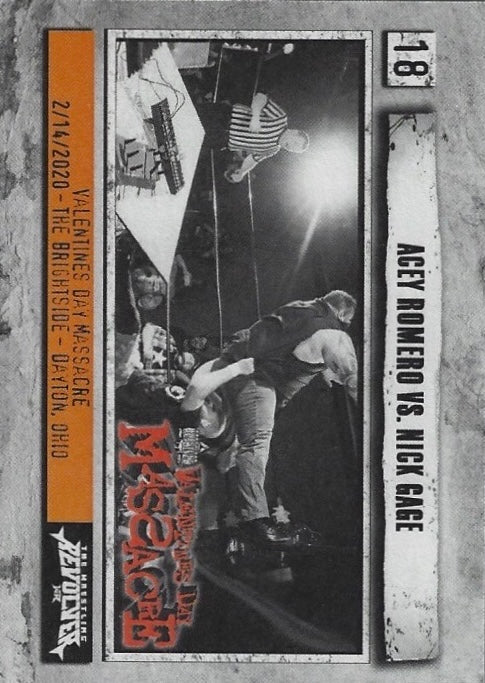 Acey Romero vs. Nick Gage trading card PW Catalog