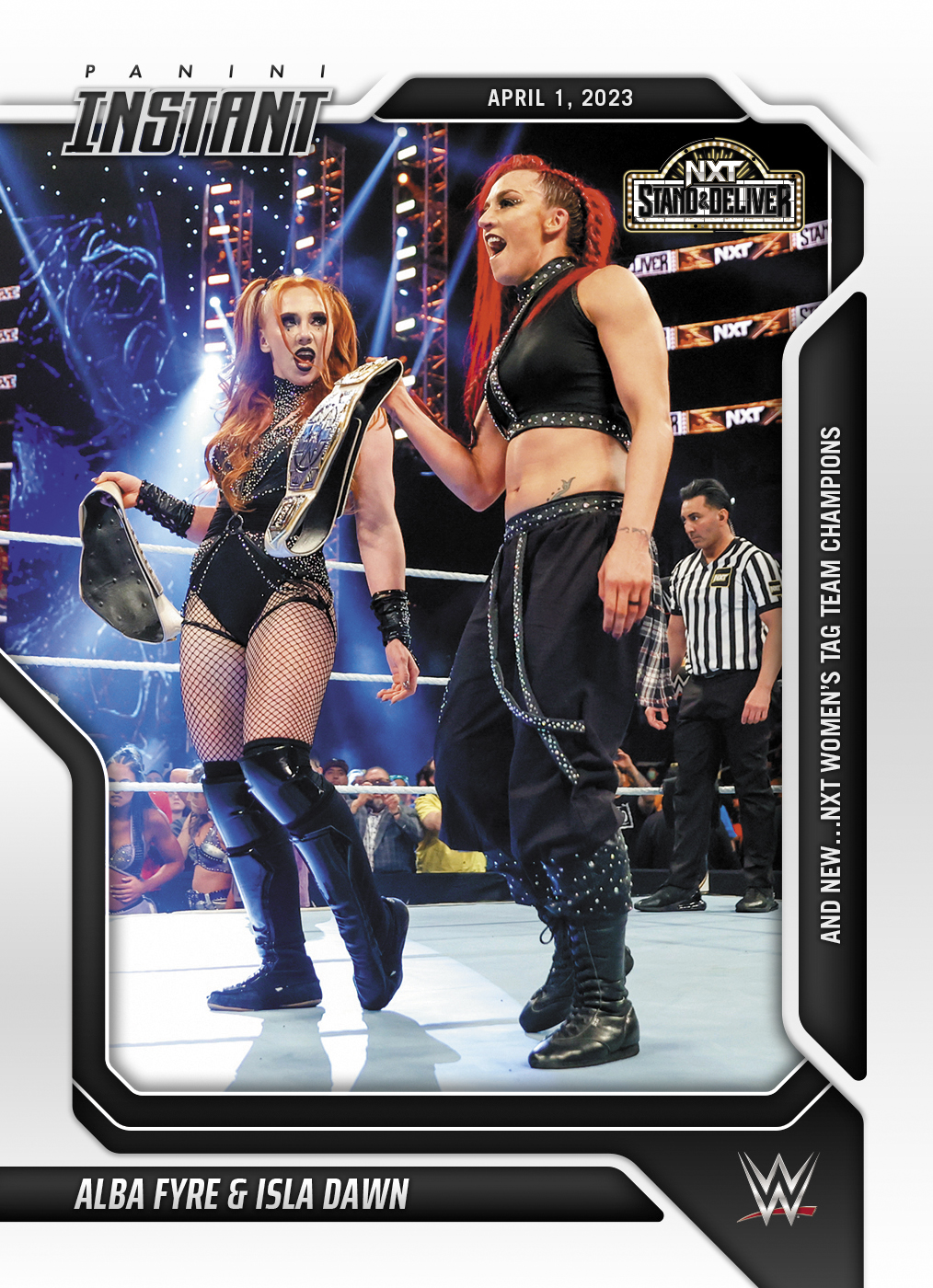 Alba Fyre & Isla Dawn – and NEW… NXT Women’s TAG Team Champions trading card PW Catalog