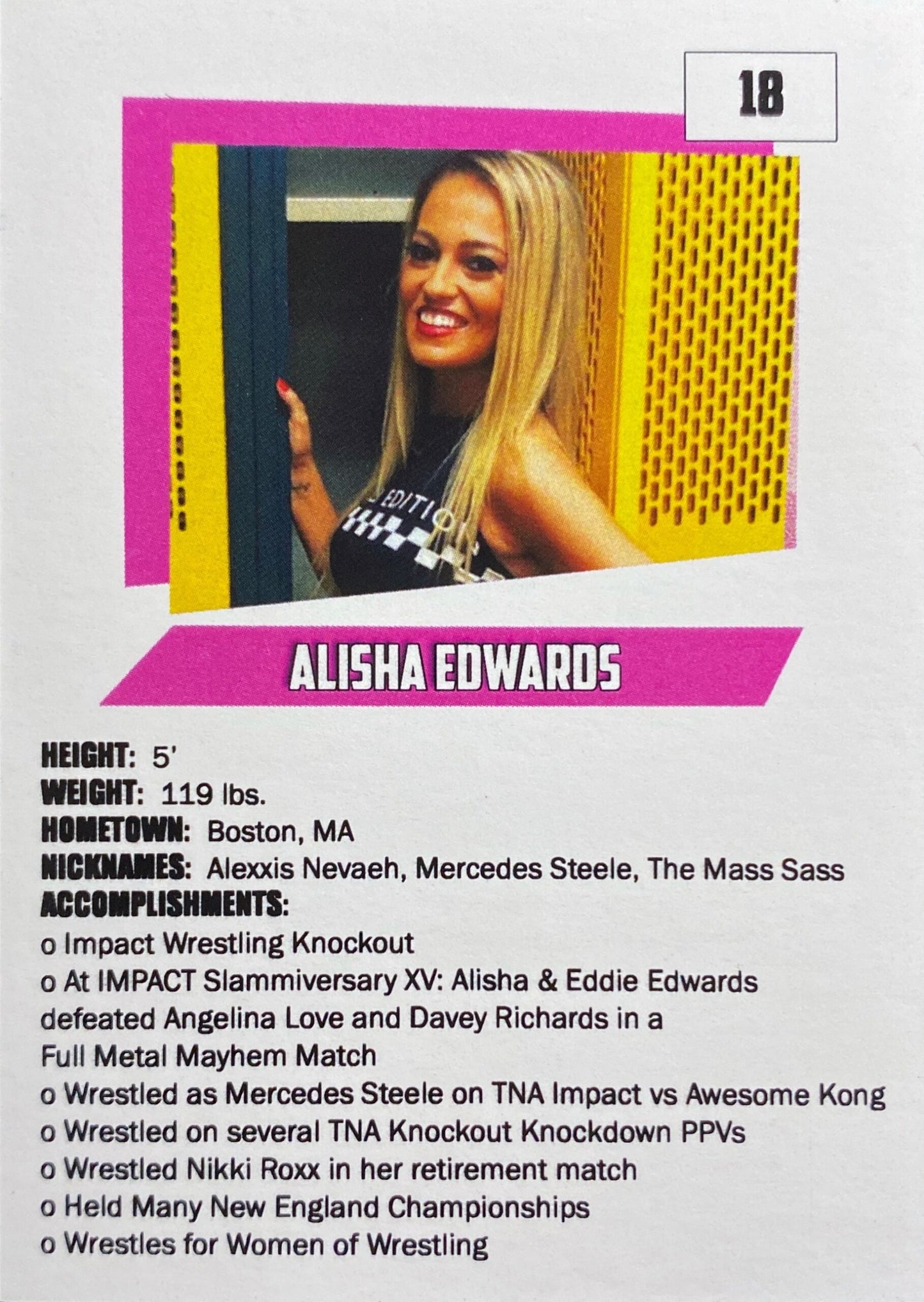 Alisha Edwards trading card PW Catalog