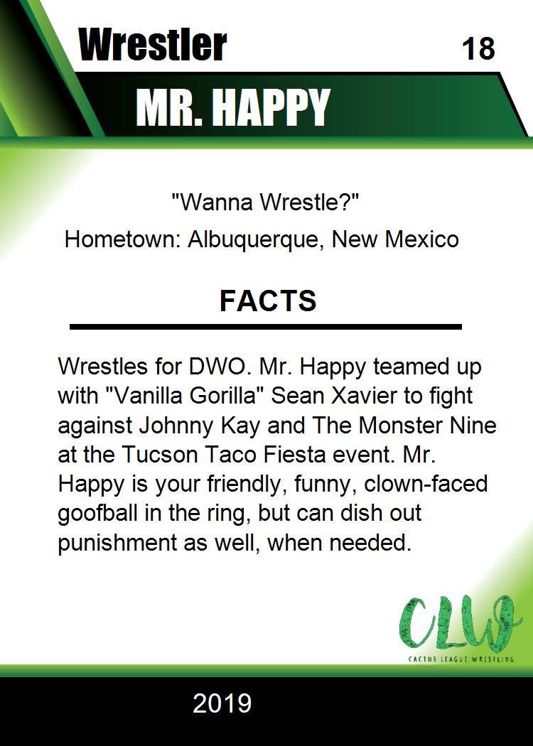 MR. Happy trading card PW Catalog