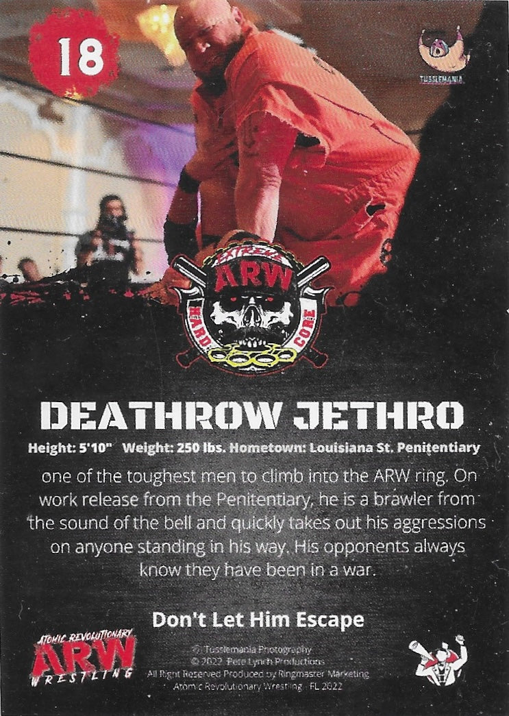 Deathrow Jethro trading card PW Catalog