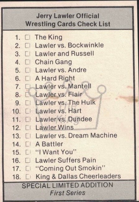 King & Dallas Cheerleaders (Checklist) trading card PW Catalog