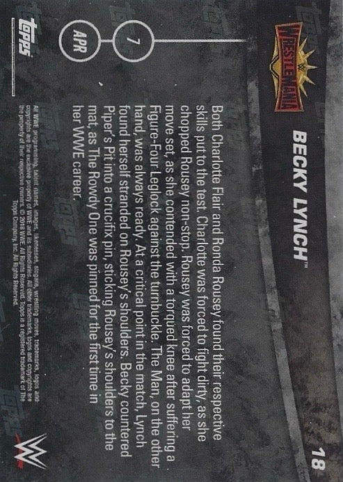 Becky Lynch Wins the RAW and Smackdown Women’s Championships trading card PW Catalog