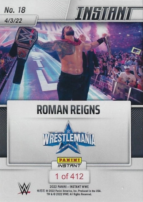 Roman Reigns – Reigns Pins Brock Lesnar to Become Undisputed WWE Universal Champion trading card PW Catalog