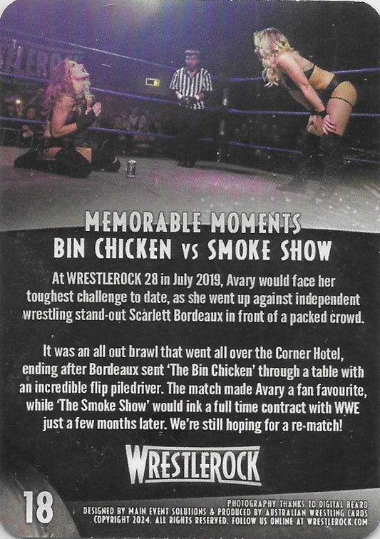 Memorable Moments: BIN Chicken vs Smoke Show trading card PW Catalog