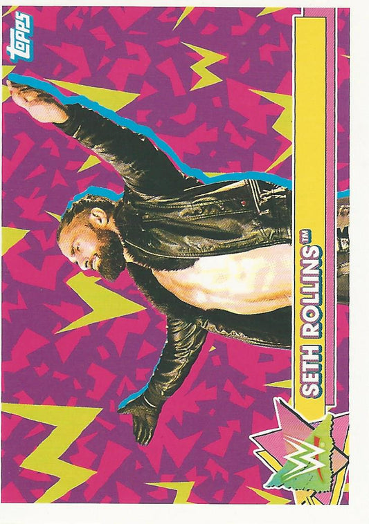 WWE Topps Heritage 2021 Sticker Card Seth Rollins S-15 trading card PW Catalog