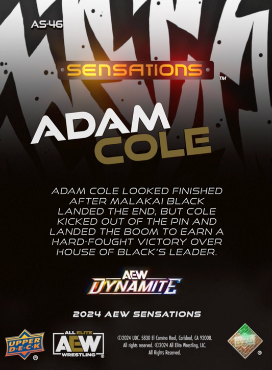 11/6/24 – Adam Cole – Adam Cole Moves One Step Closer to Facing MJF After a Win Over Malakai Black trading card PW Catalog