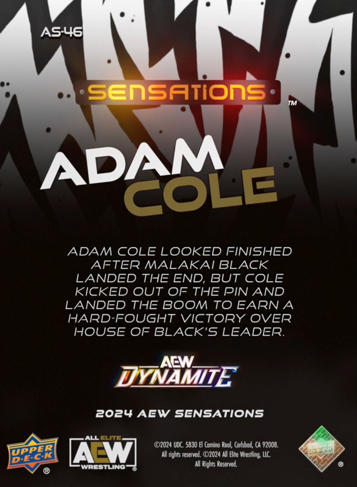 11/6/24 – Adam Cole – Adam Cole Moves One Step Closer to Facing MJF After a Win Over Malakai Black