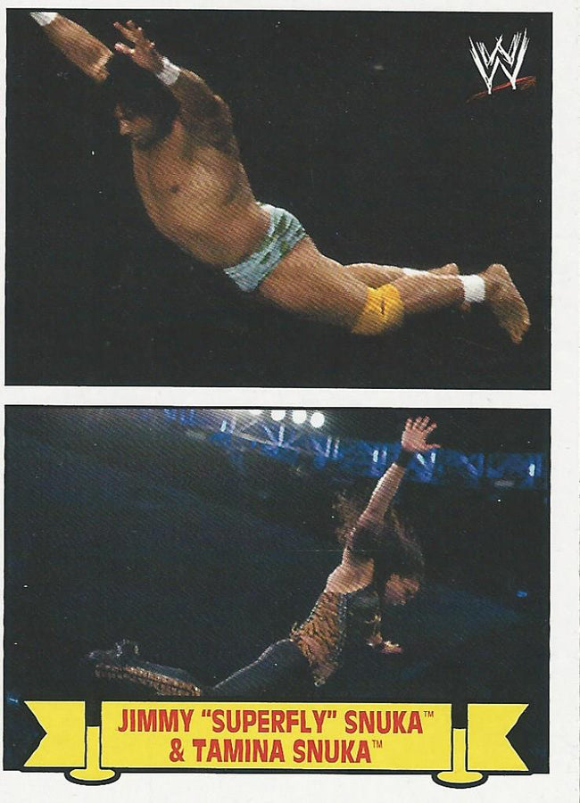 WWE Topps Heritage 2012 Family History Jimmy and Tamina Snuka 3 of 10 trading card PW Catalog