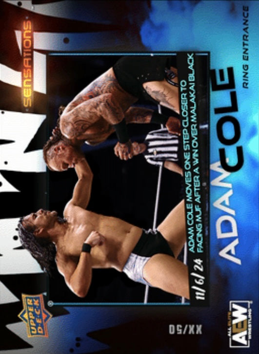 11/6/24 – Adam Cole – Adam Cole Moves One Step Closer to Facing MJF After a Win Over Malakai Black trading card PW Catalog