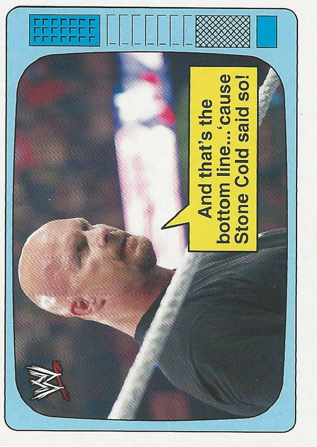 WWE Topps Heritage 2012 Superstars Speak Stone Cold Steve Austin 1 of 20 trading card PW Catalog