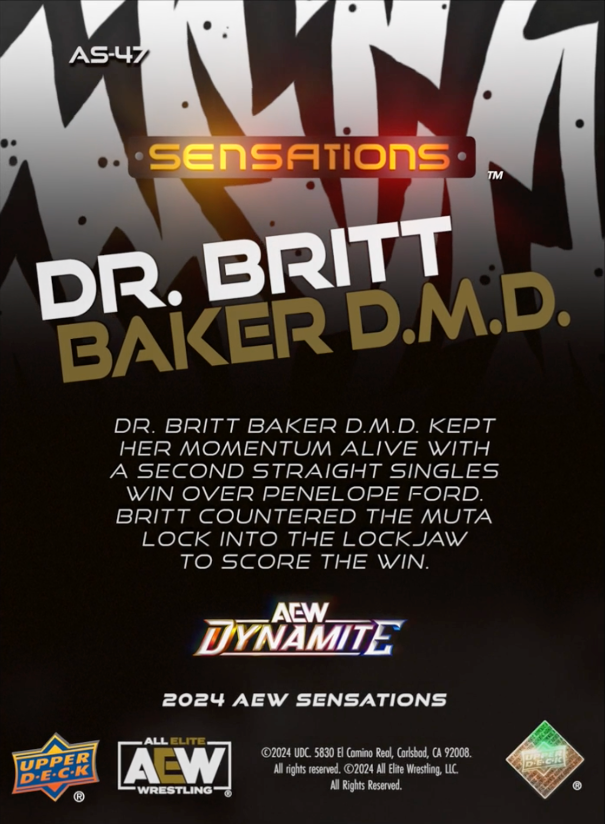 11/13/24 – DR. Britt Baker D.M.D. – DR. Britt Baker D.M.D. Secures the Lockjaw and Forces Penelope Ford to Submit